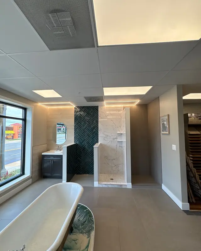 Bathroom flooring by Maryland Carpet and Tile