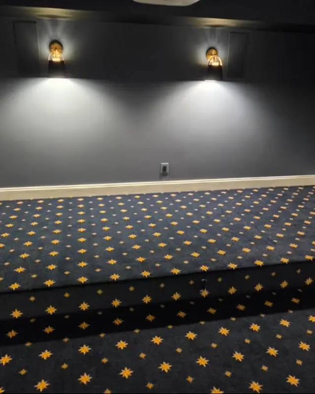 Home theater carpet by Maryland Carpet and Tile