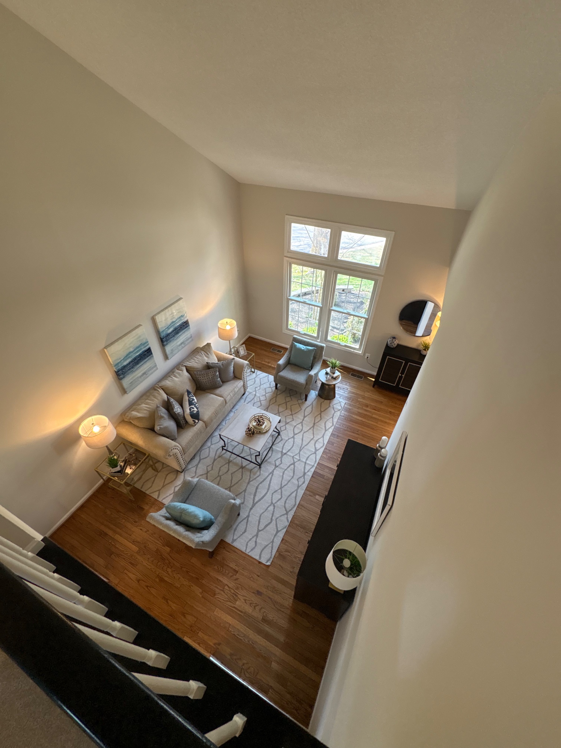 Two-Story Living Room Hardwood