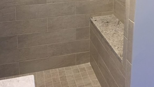Bathroom Shower with Custom Bench