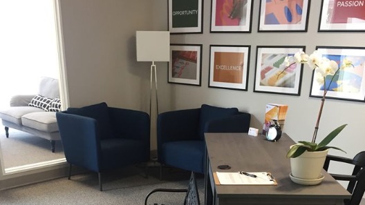 Commercial office with carpeting tile