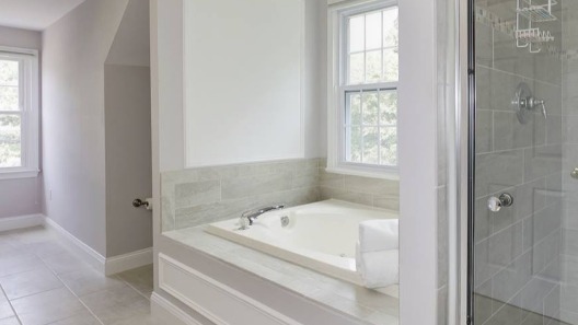 Master Bathroom, Light Porcelain Tiles