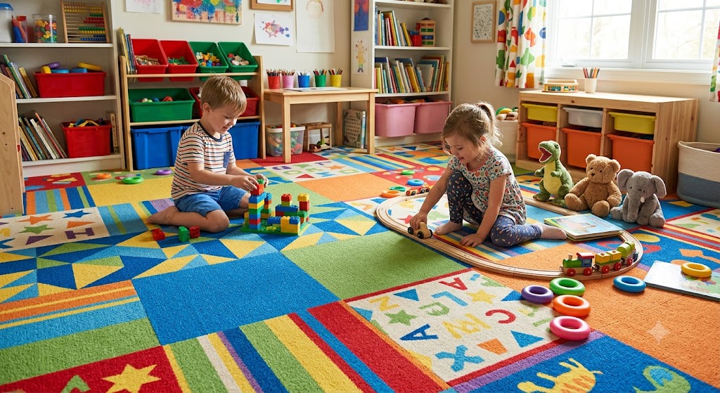 Why Commercial Carpet Tile is Perfect for Basement Playrooms